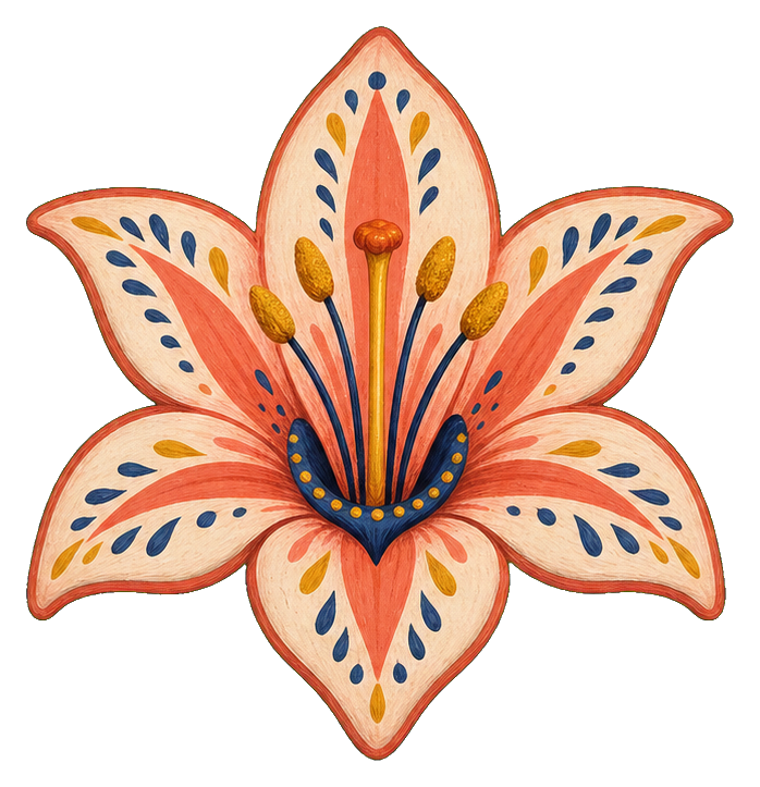 Preview for Folk Gouache Easter Lily Sticker