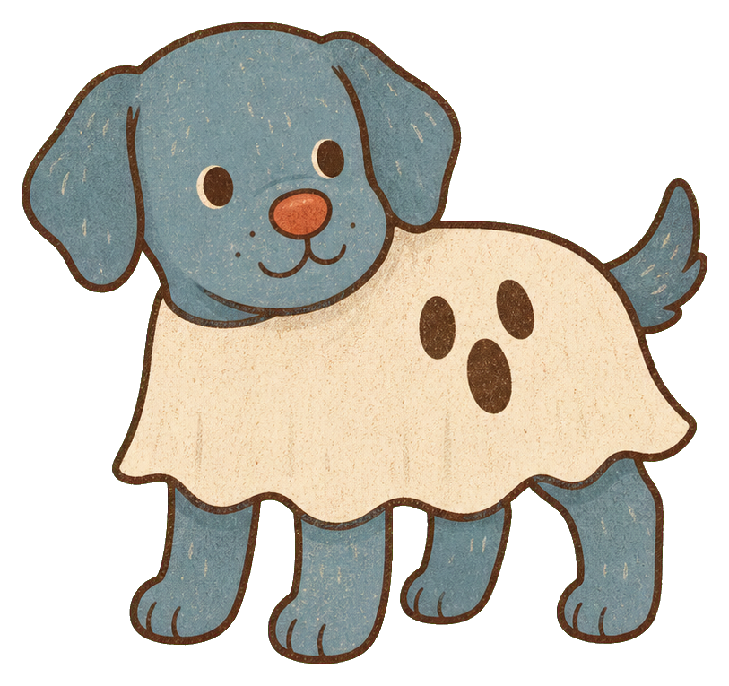 Preview for Dusty Blue Halloween Dog Sticker