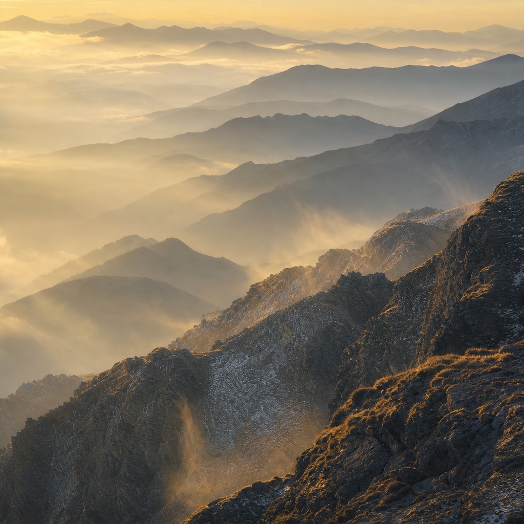 Preview for Misty Alpine Ridge Layers Background