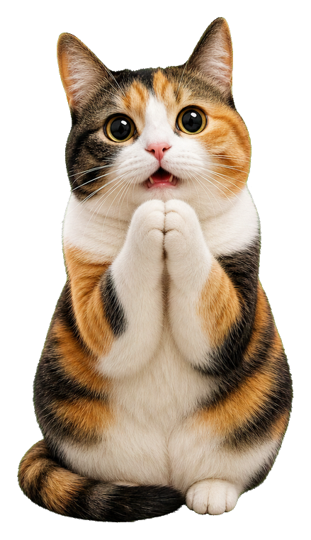 Preview for Begging Calico Paws Sticker
