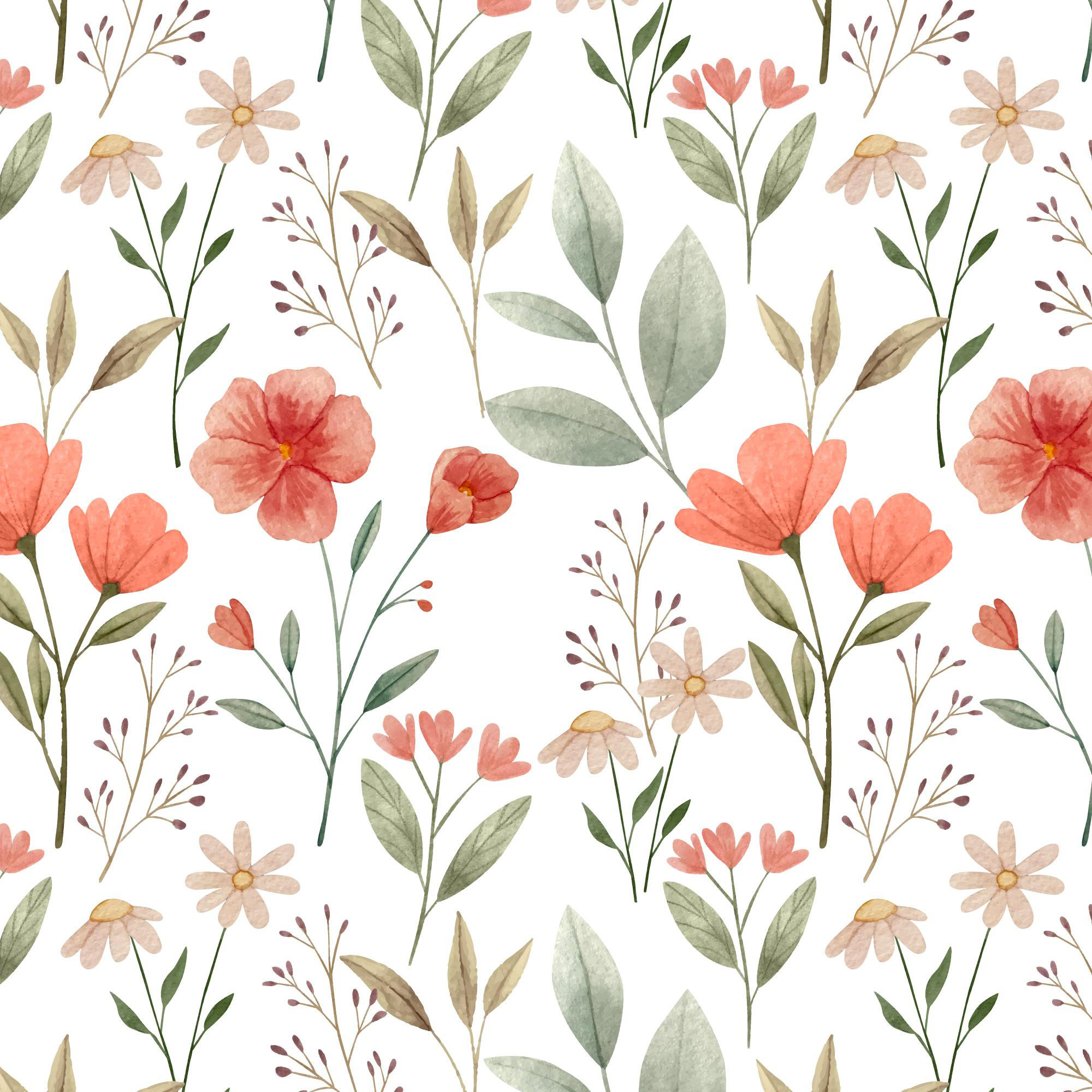 Preview for Watercolor-floral-pattern-design-spring-background-83fd4