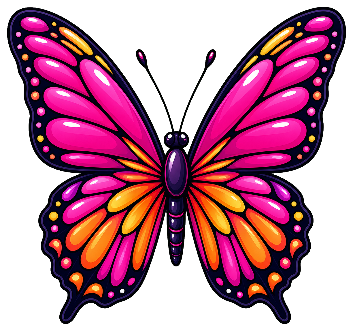 Preview for Magenta Sunburst Butterfly Sticker