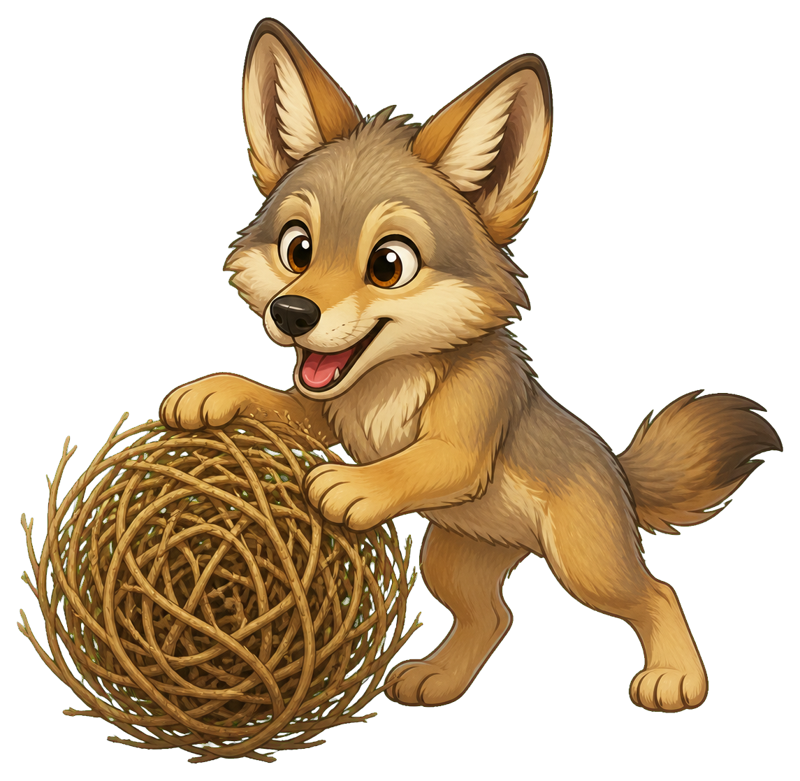 Preview for Coyote With Tumbleweed Sticker