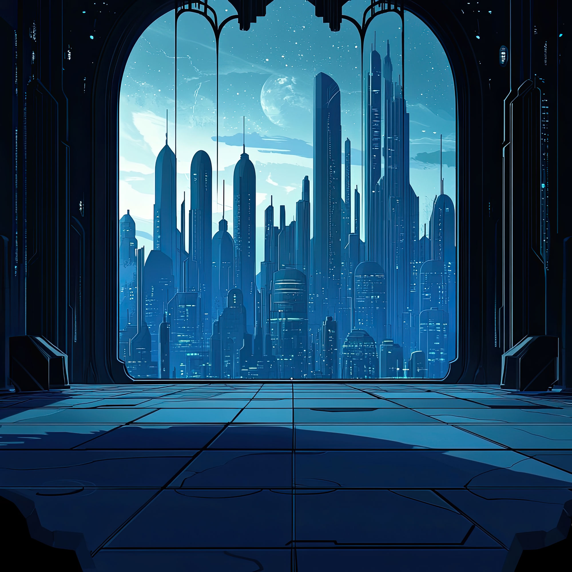 Preview for Futuristic-city-view-sci-fi-backdrop-background-d04a6