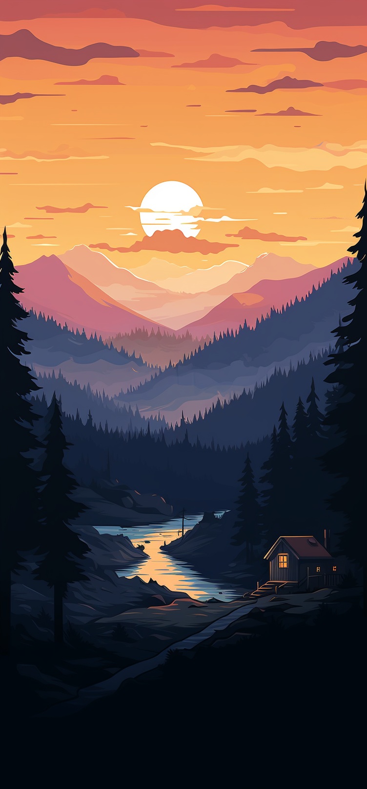 Preview for Camping Sunset Mountain Background