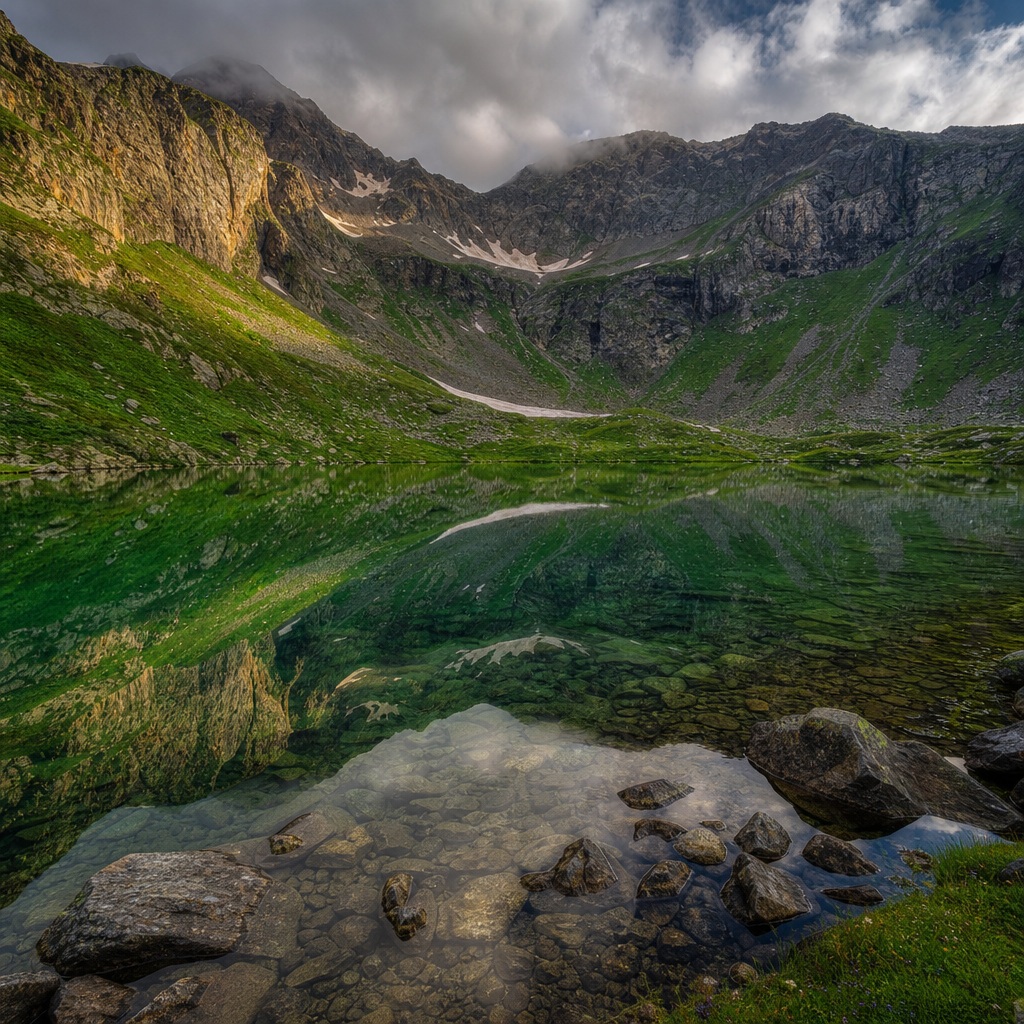 Preview for Alpine Lake Reflection Stock Background