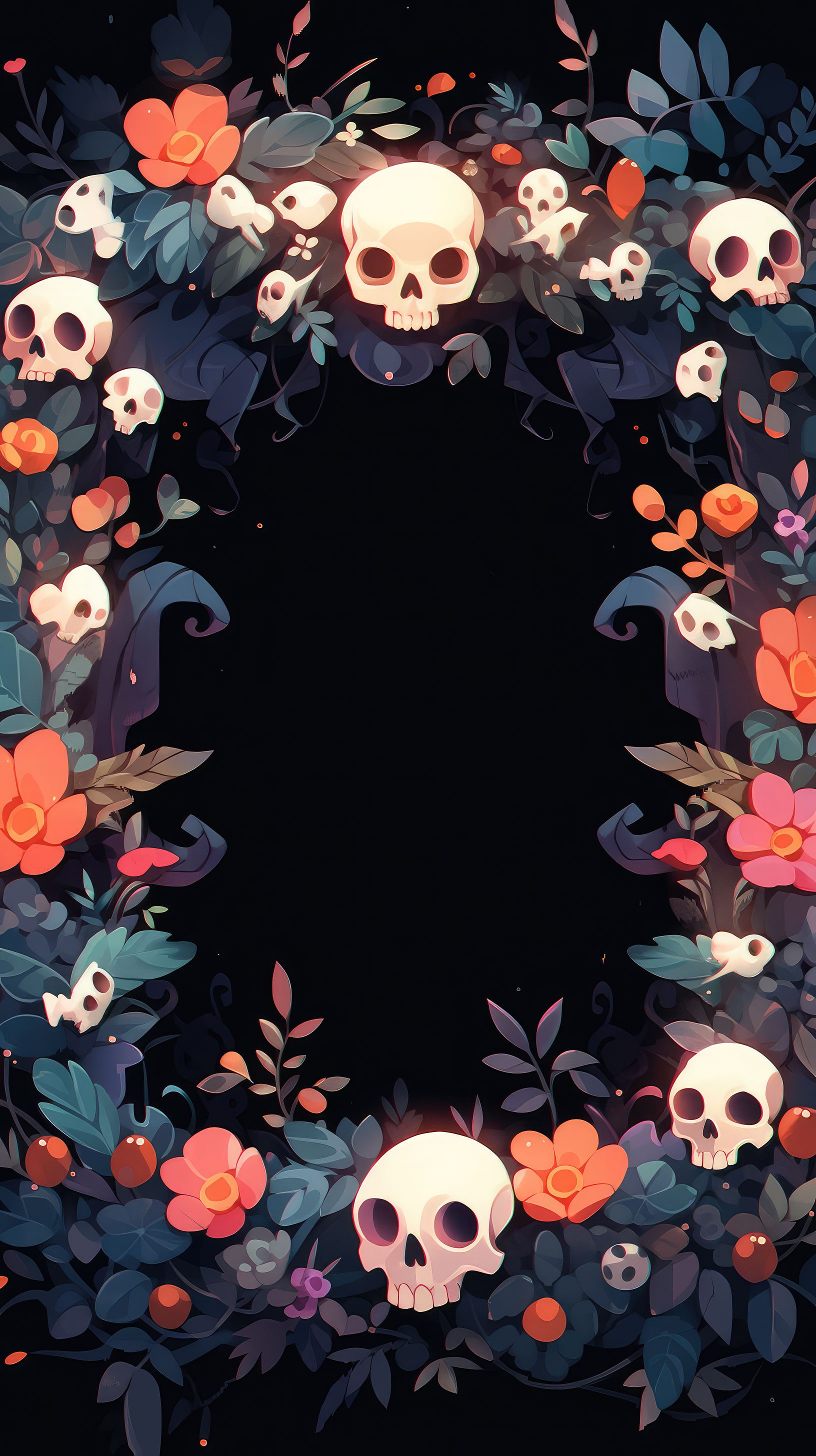 Preview for Floral-skull-wreath-design-halloween-story-background-56eac