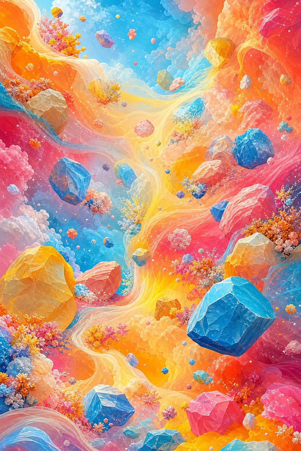 Preview for Rainbow Asteroid Garden Cosmic Background