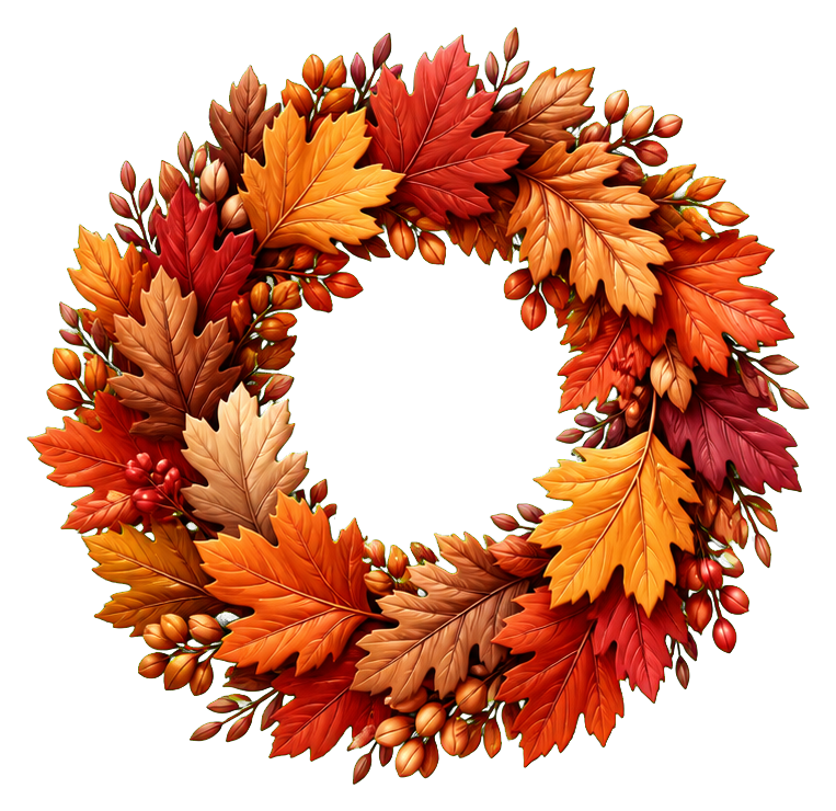 Preview for Leaf Wreath Autumn Sticker
