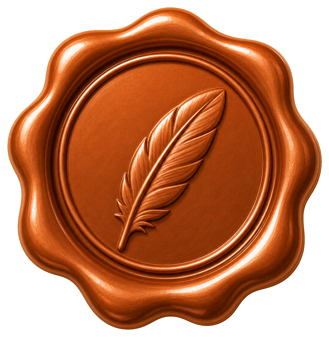 Preview for Copper Feather Wax Seal Sticker