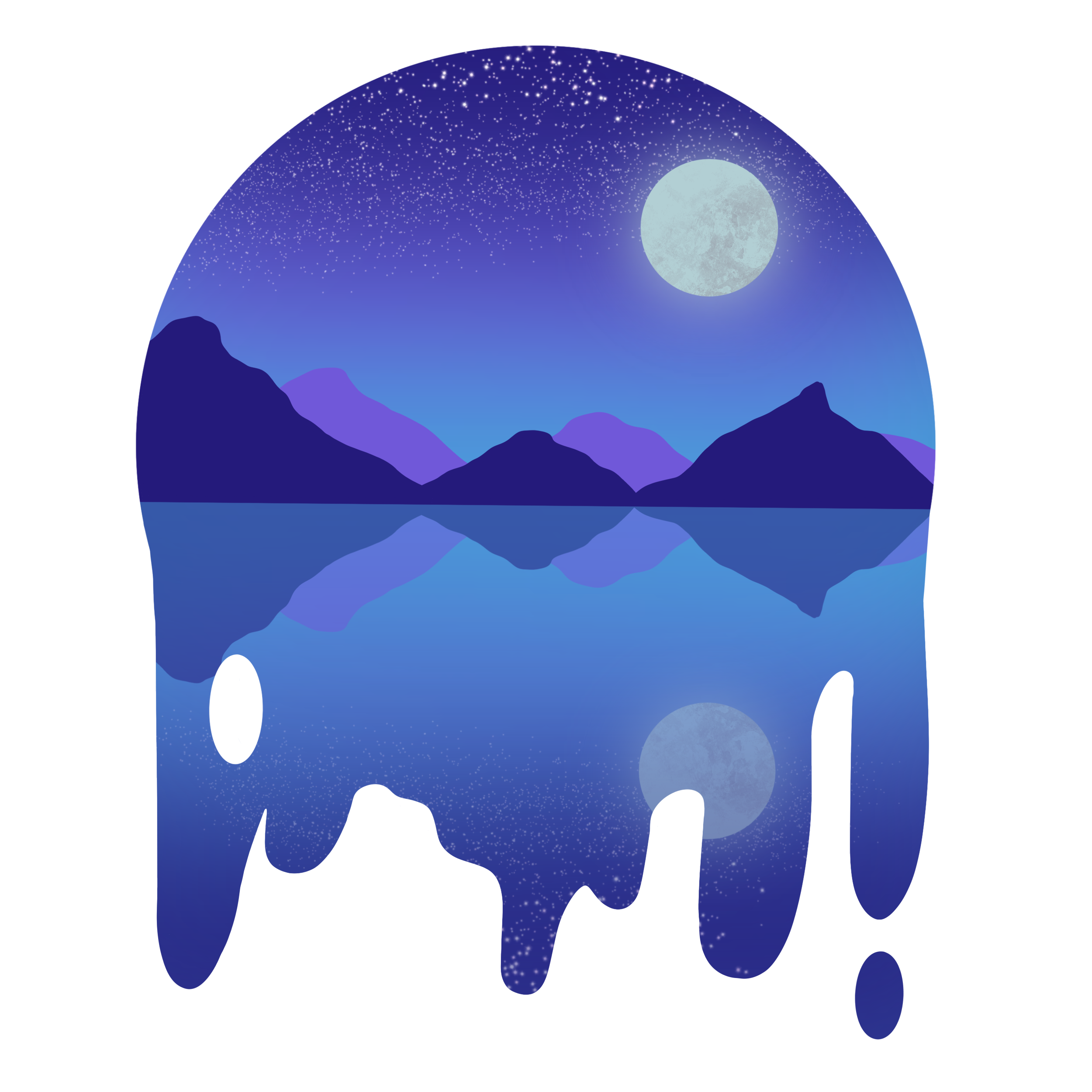Preview for Dreamy-night-landscape-art-nature-sticker-7644b
