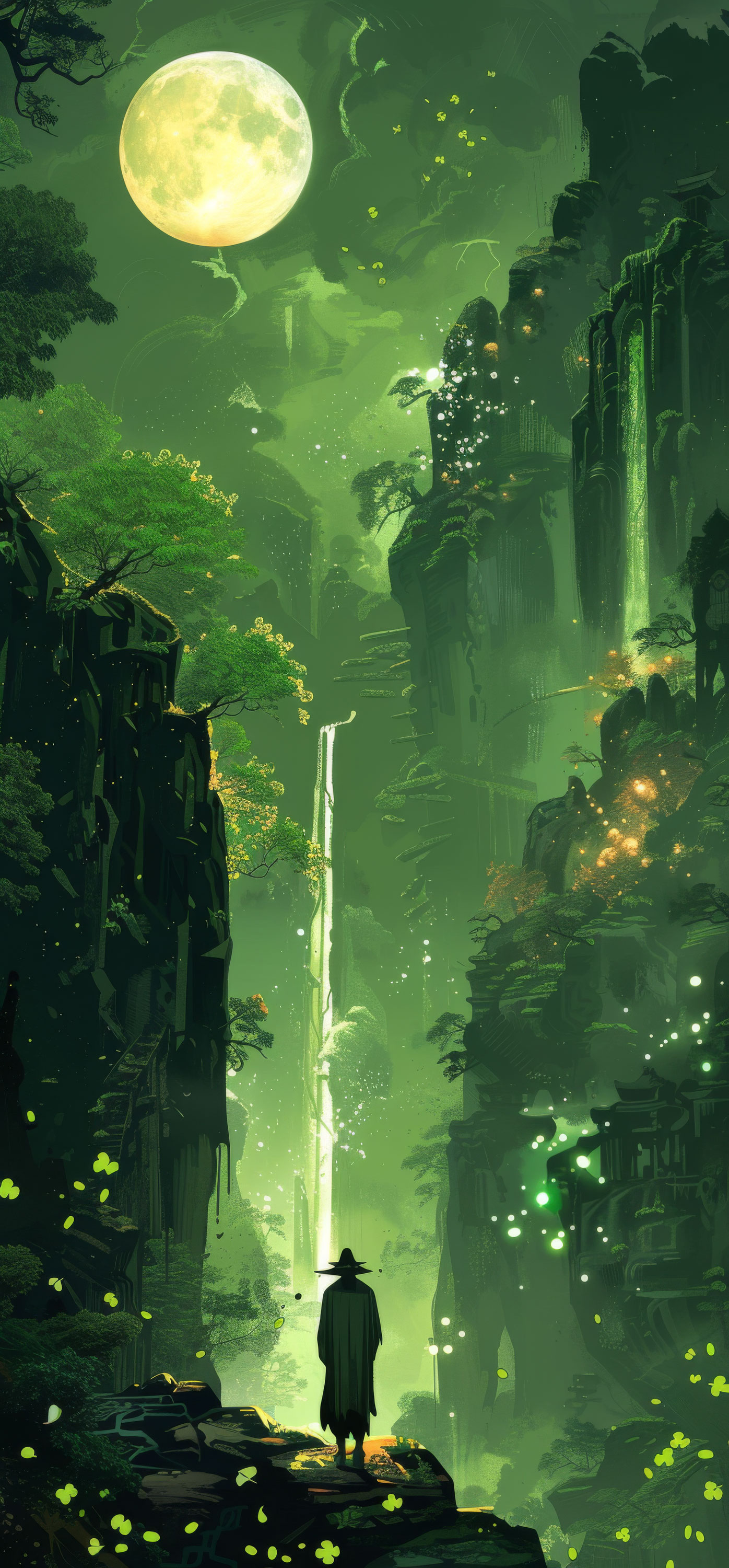 Preview for Mystical-forest-waterfall-st-patricks-background-8553d