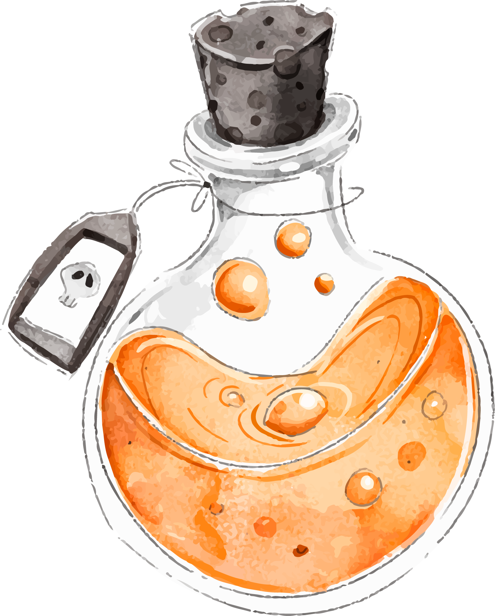 Preview for Vintage-potion-bottle-illustration-halloween-watercolor-sticker-ef3c9