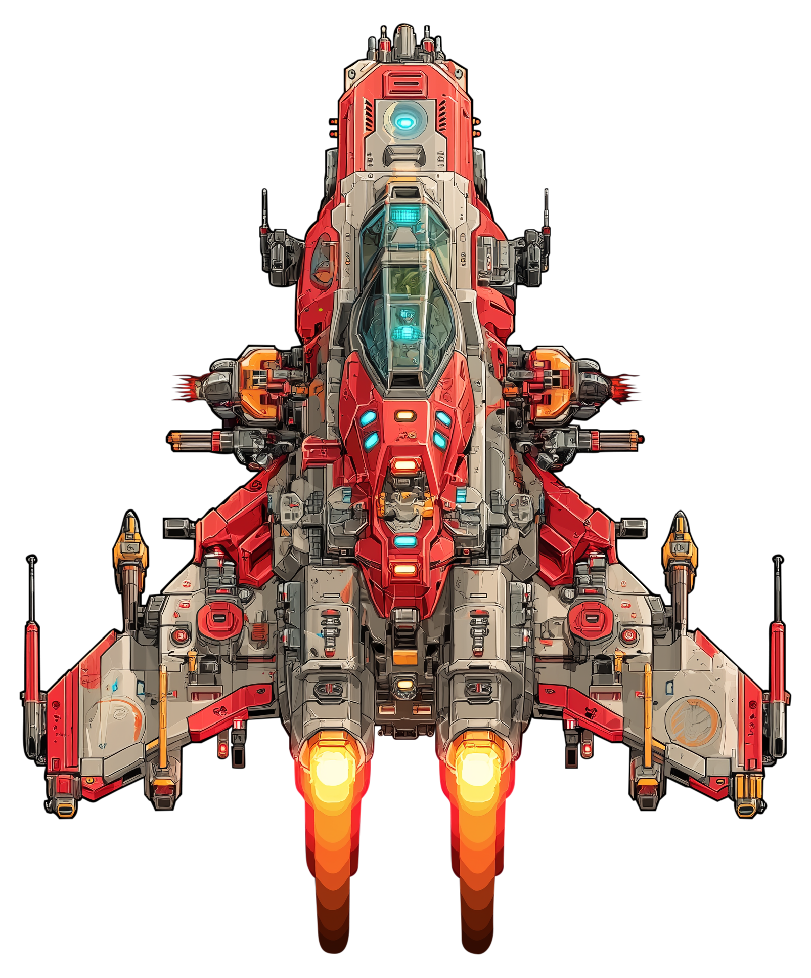 Preview for Futuristic-fighter-jet-pixel-art-spaceship-sticker-0af33