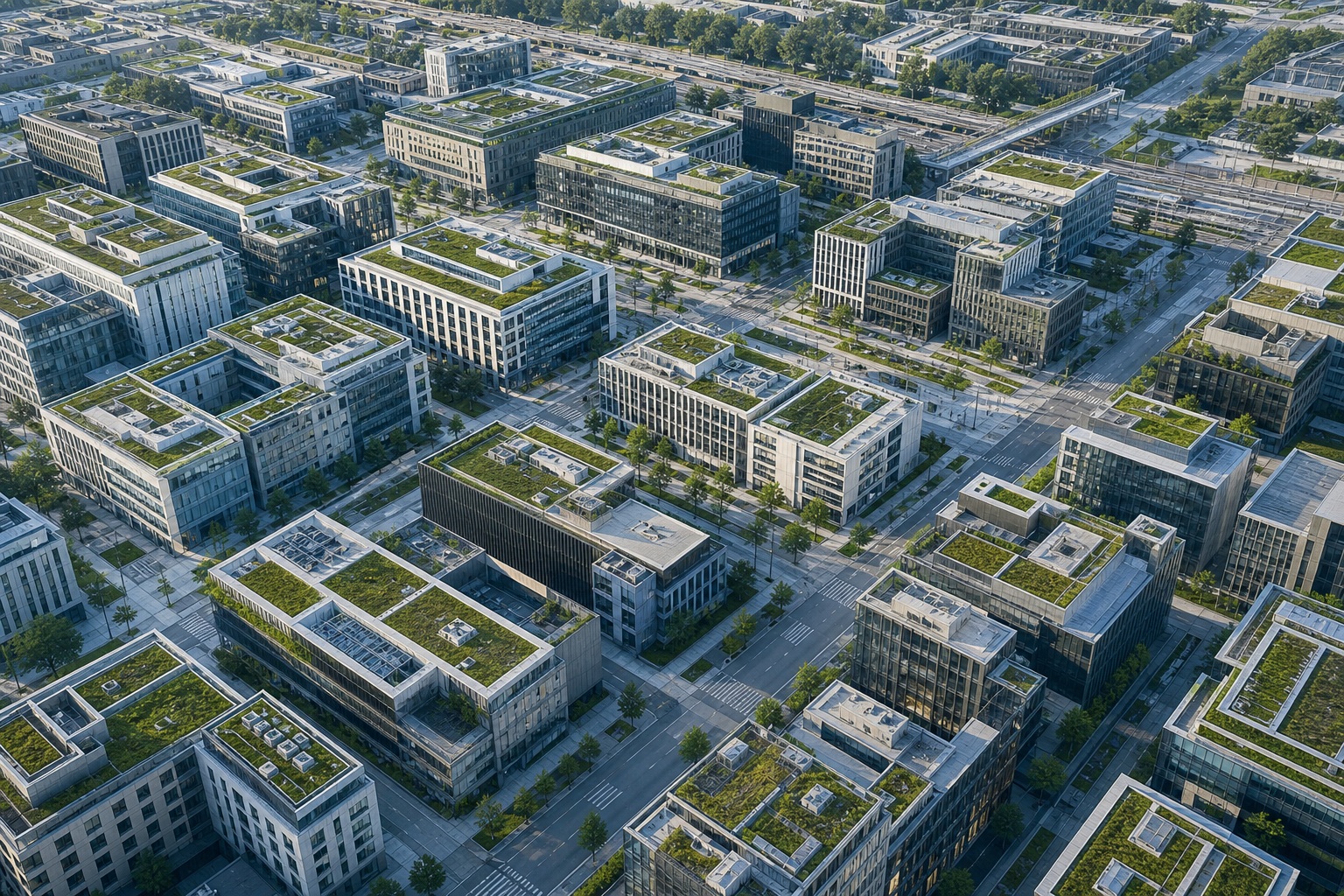 Preview for Early Daylight Green Roof Grid Background