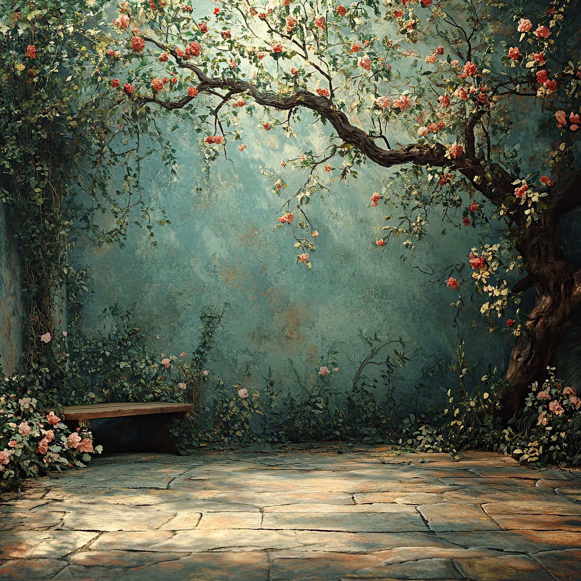 Preview for Serene-garden-oasis-nature-backdrop-background-59614