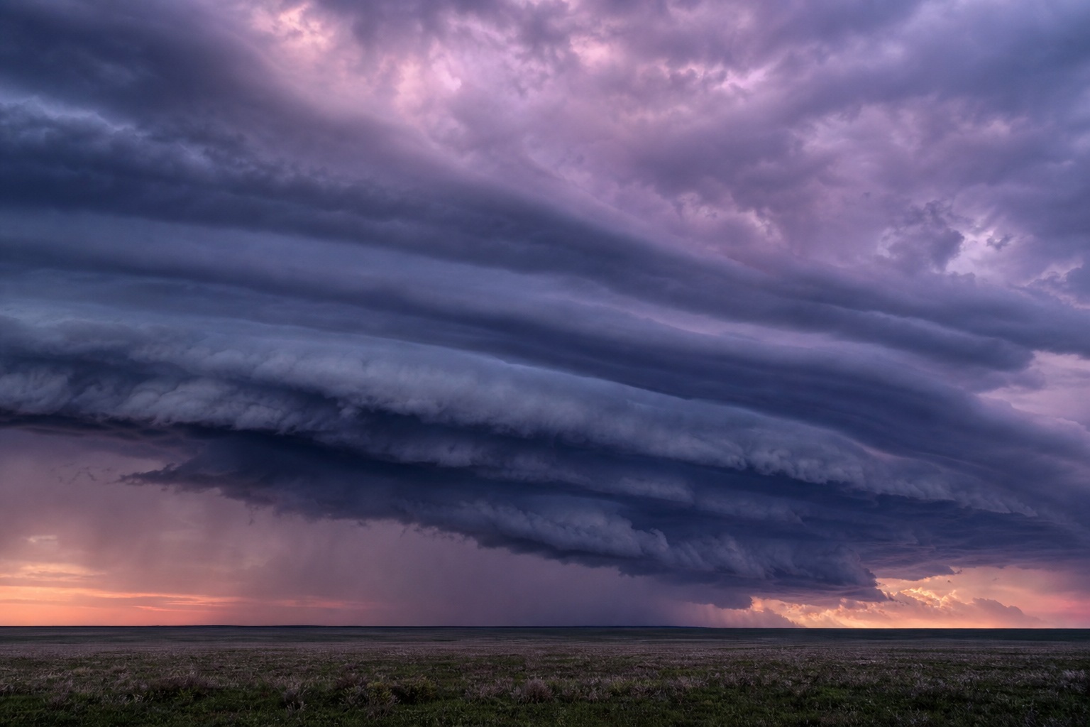 Preview for Violet Dusk Shelf Clouds Stock Background
