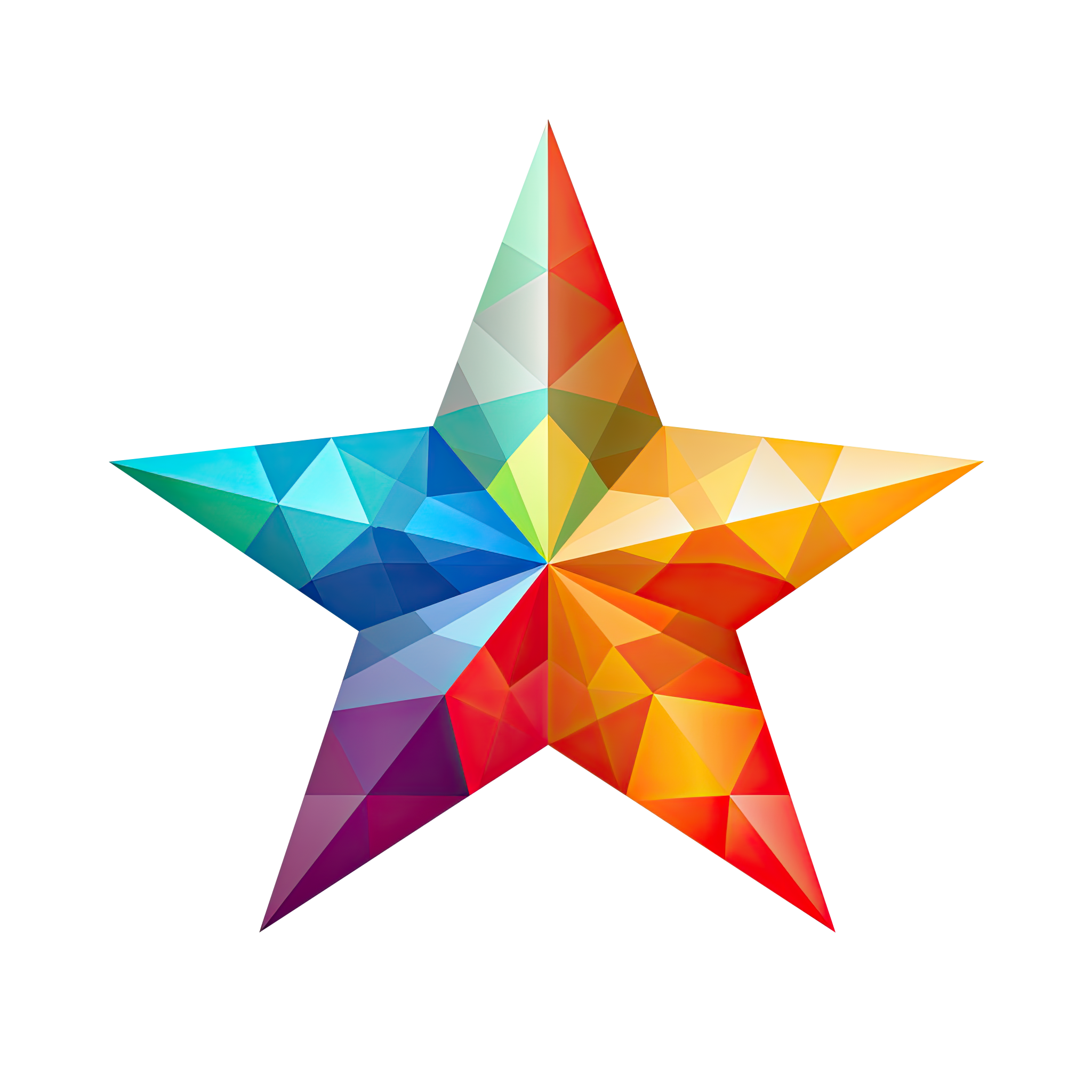 Preview for Colorful-low-poly-star-graphic-rocket-sticker-0e5db