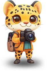 Preview for Cartoon-leopard-photographer-character-sticker-4ecf5