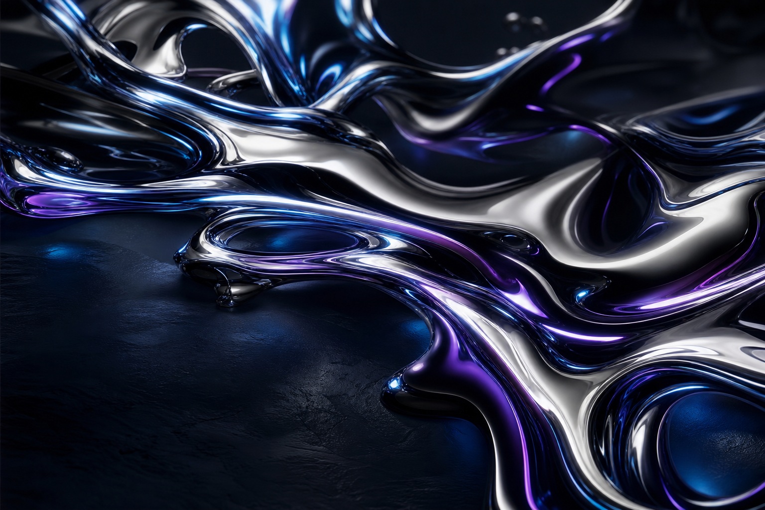 Preview for Liquid Metal Chrome Background For Wide Banners