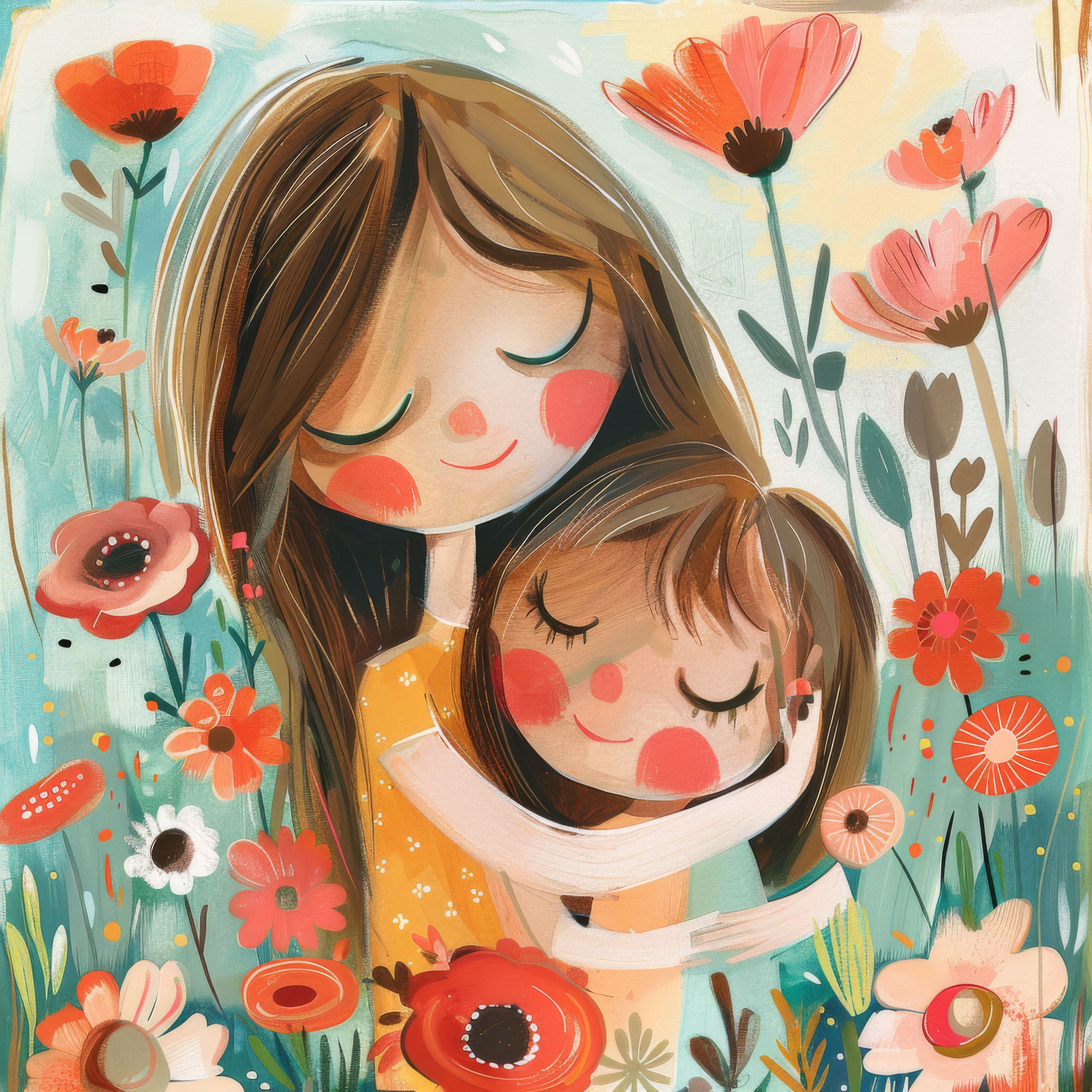 Preview for Mother-child-garden-embrace-mothers-day-background-faa31