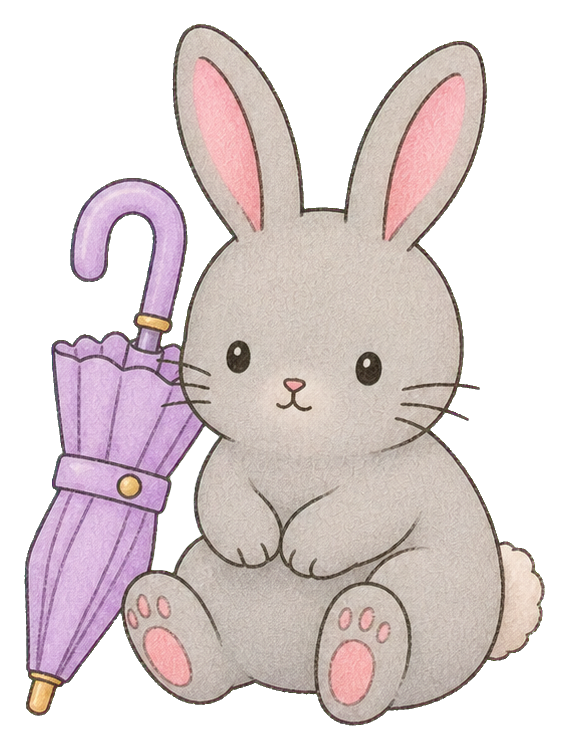 Preview for Kawaii Rabbit With Umbrella Sticker