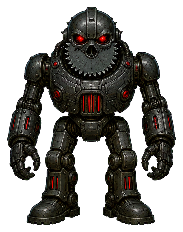 Preview for Saw-jaw Robot Sticker For Dark Sci-fi Designs