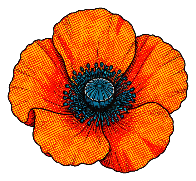 Preview for Retro Halftone Orange Poppy Sticker