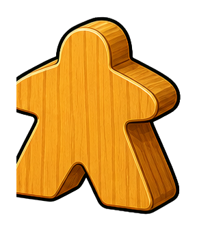 Wooden meeple game piece with a carved wood texture on a transparent background