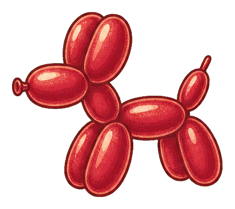 Preview for Cranberry New Year Balloon Dog Sticker