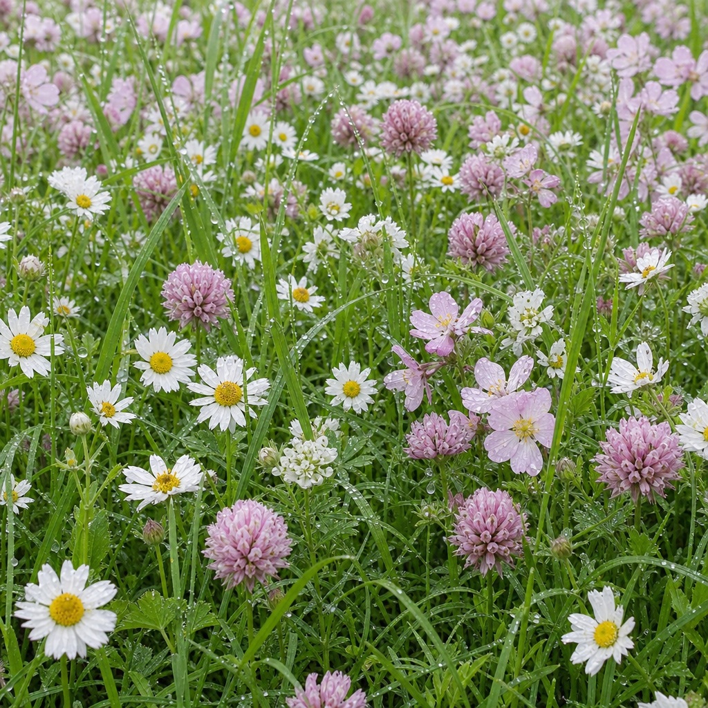 Preview for Square Dew Flowers Stock Background