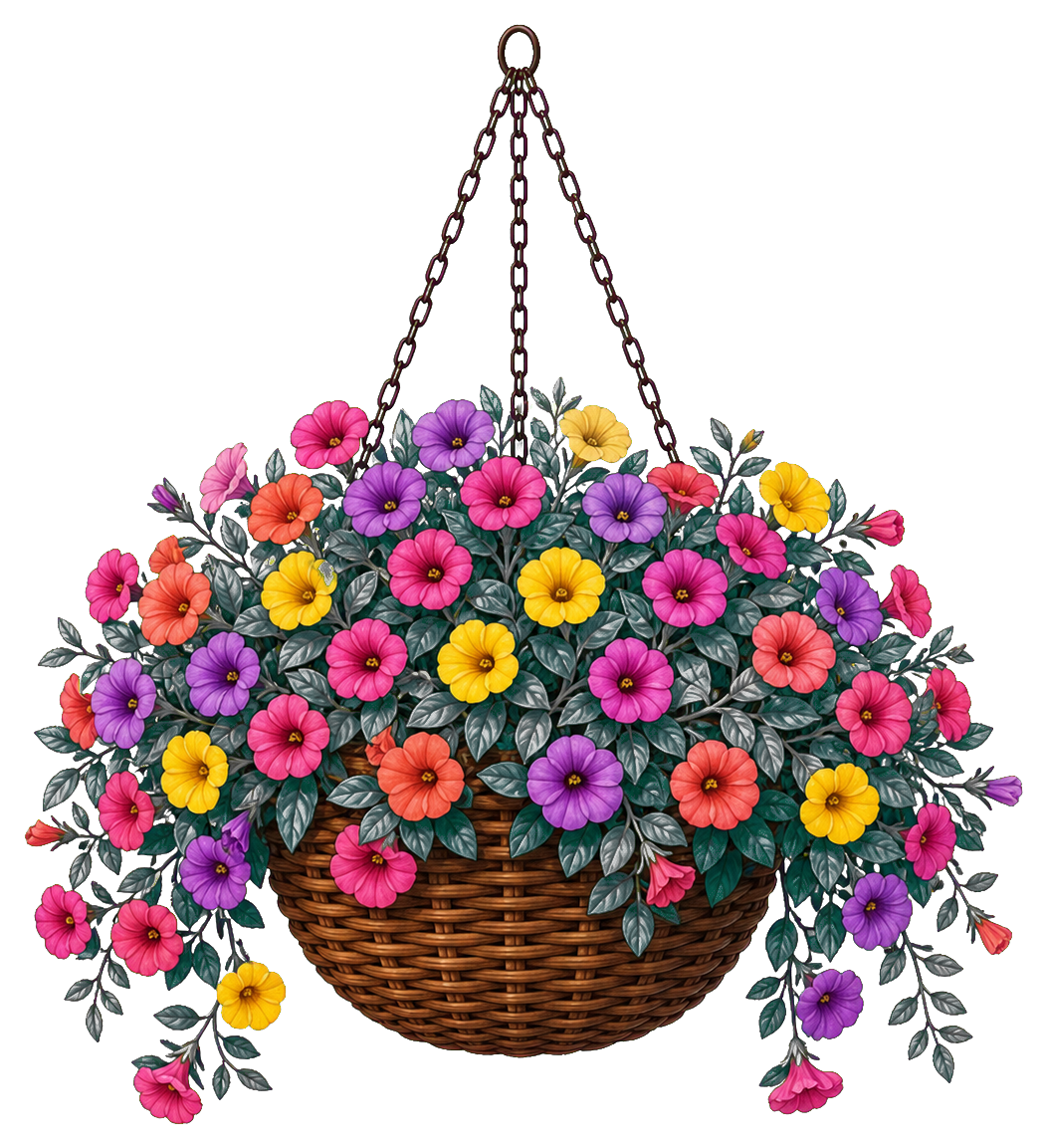 Preview for Hanging Basket Flowers Sticker