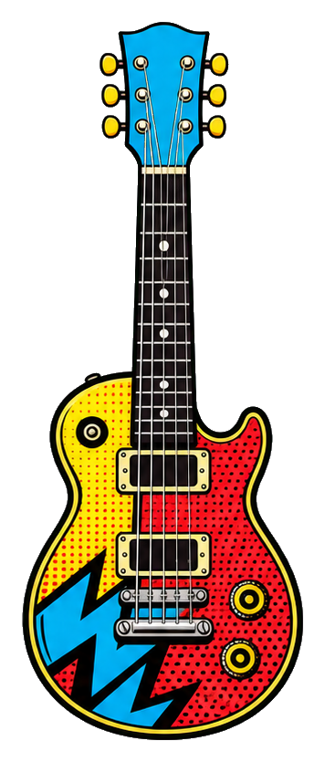 Preview for Electric Guitar Pop Art Sticker