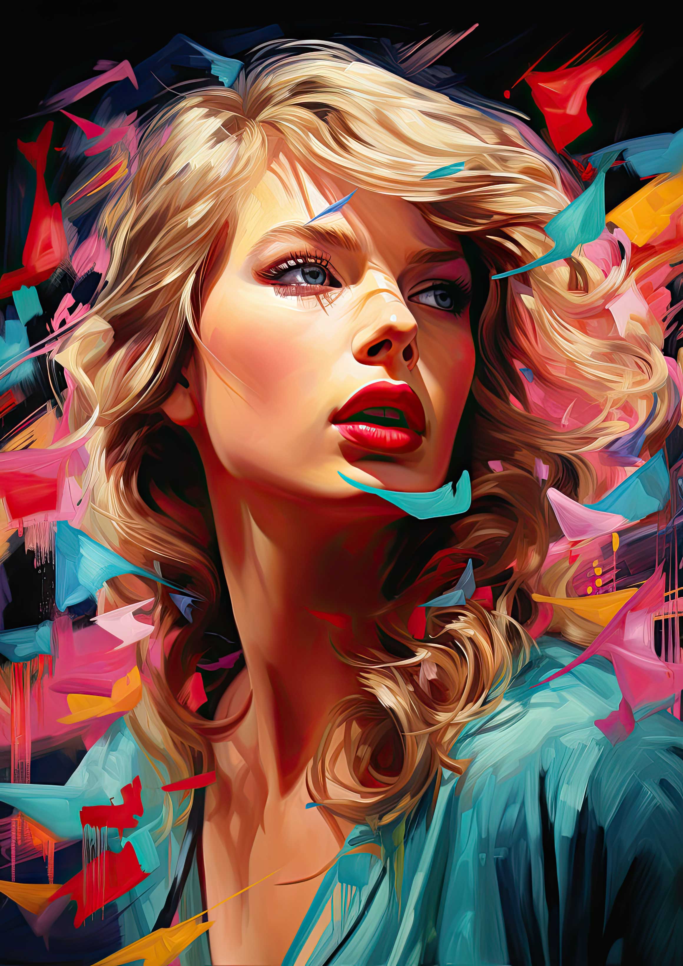 Preview for Vibrant-portrait-art-taylor-swift-background-e6005