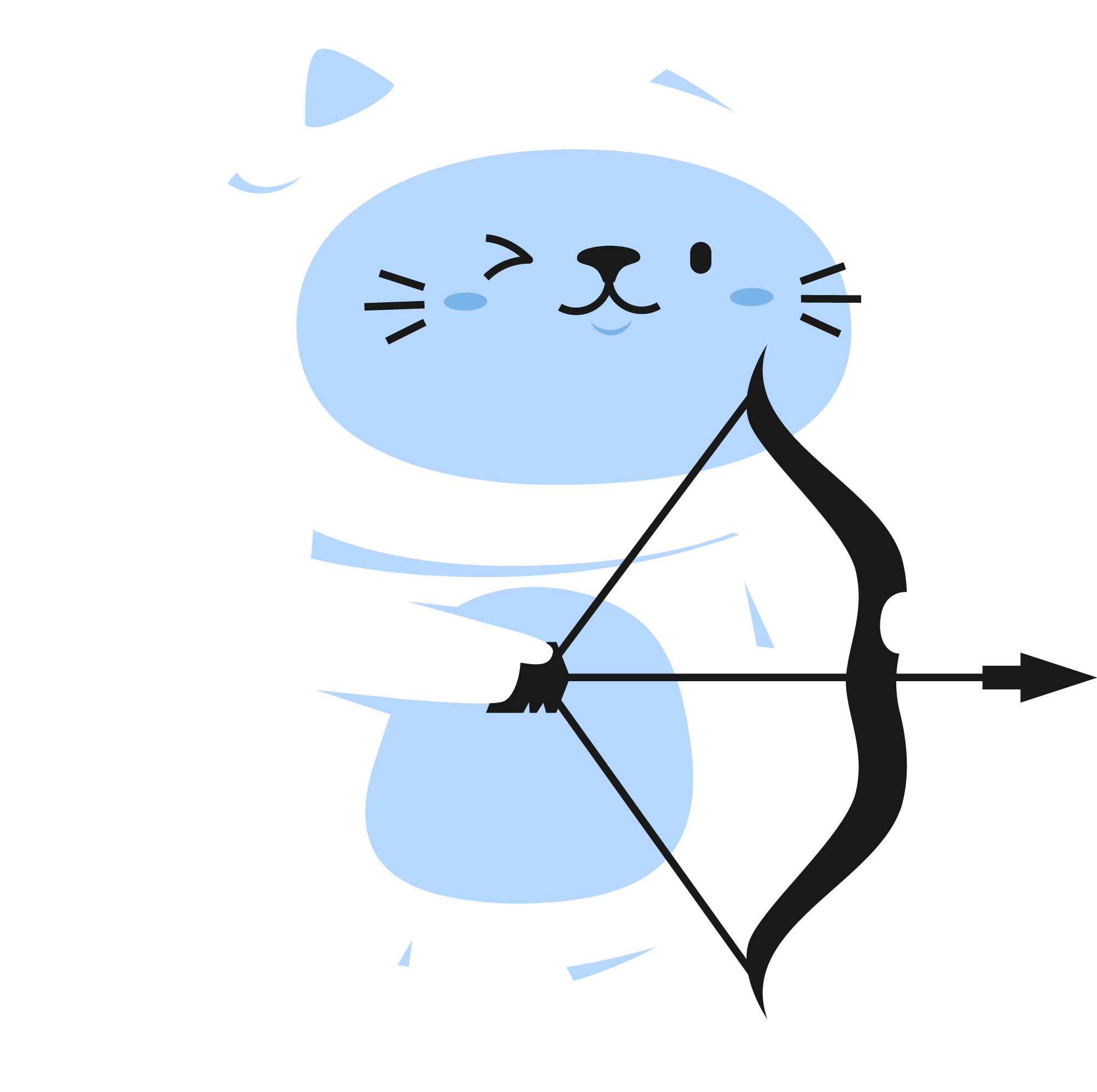 Preview for Cartoon-cat-bow-arrow-zodiac-sticker-a7420
