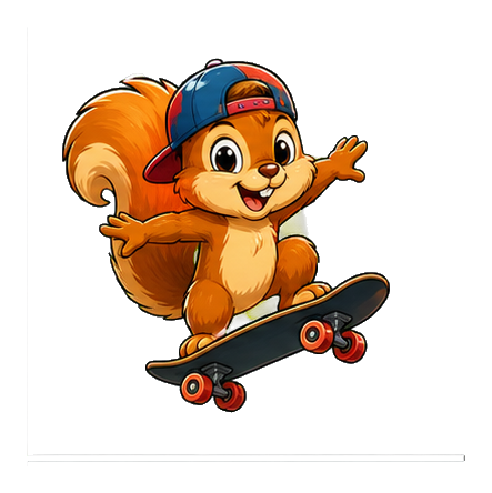 Preview for Skateboard Squirrel Sticker