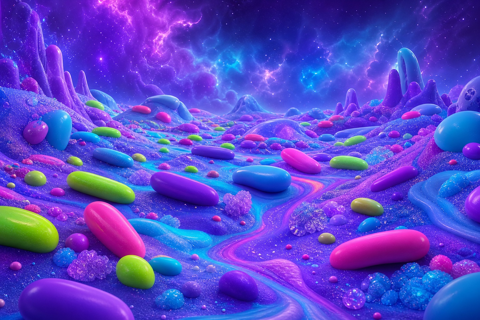 Preview for Ultraviolet Candy Landscape Background