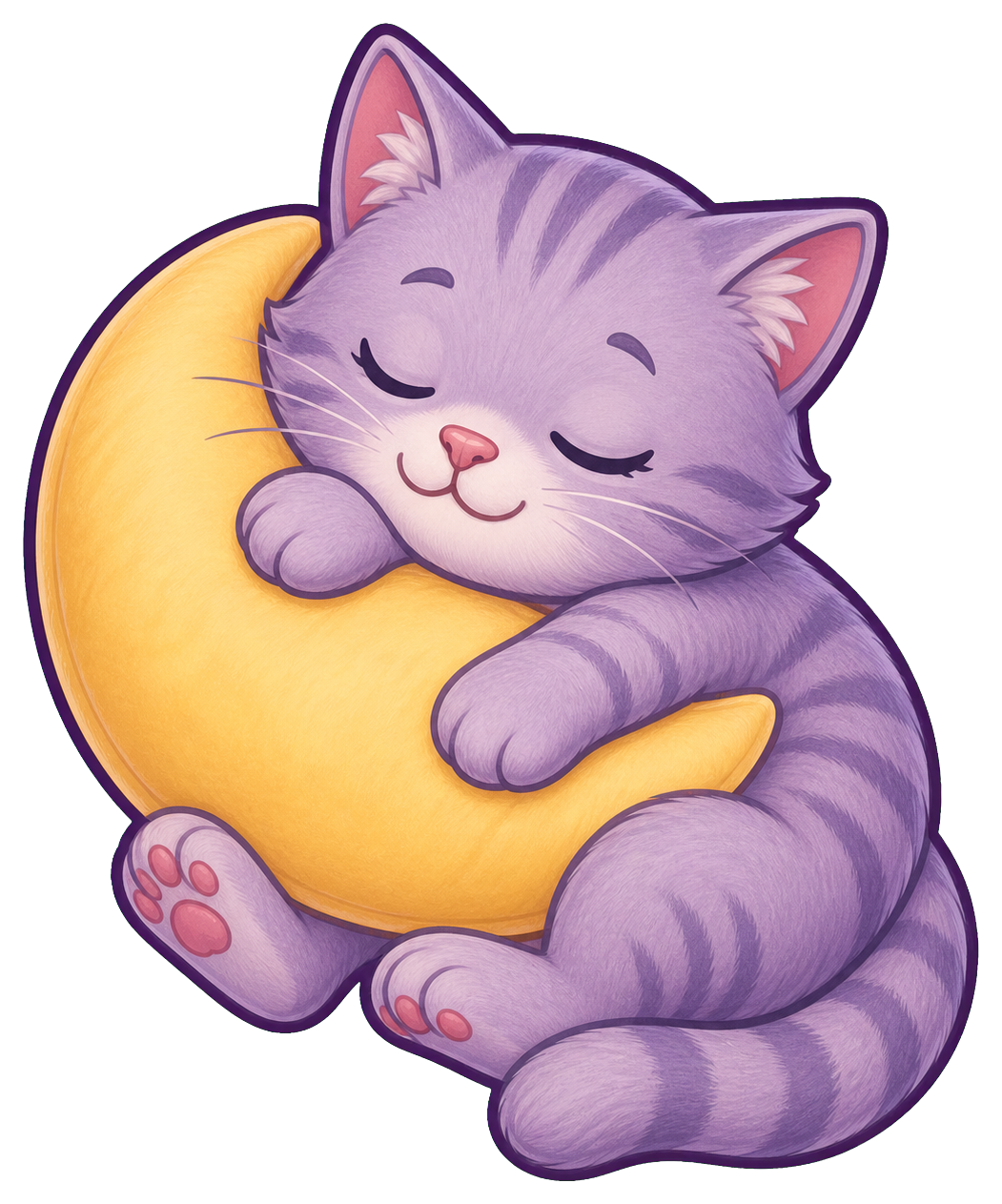 Preview for Cute Cat Moon Pillow Sticker