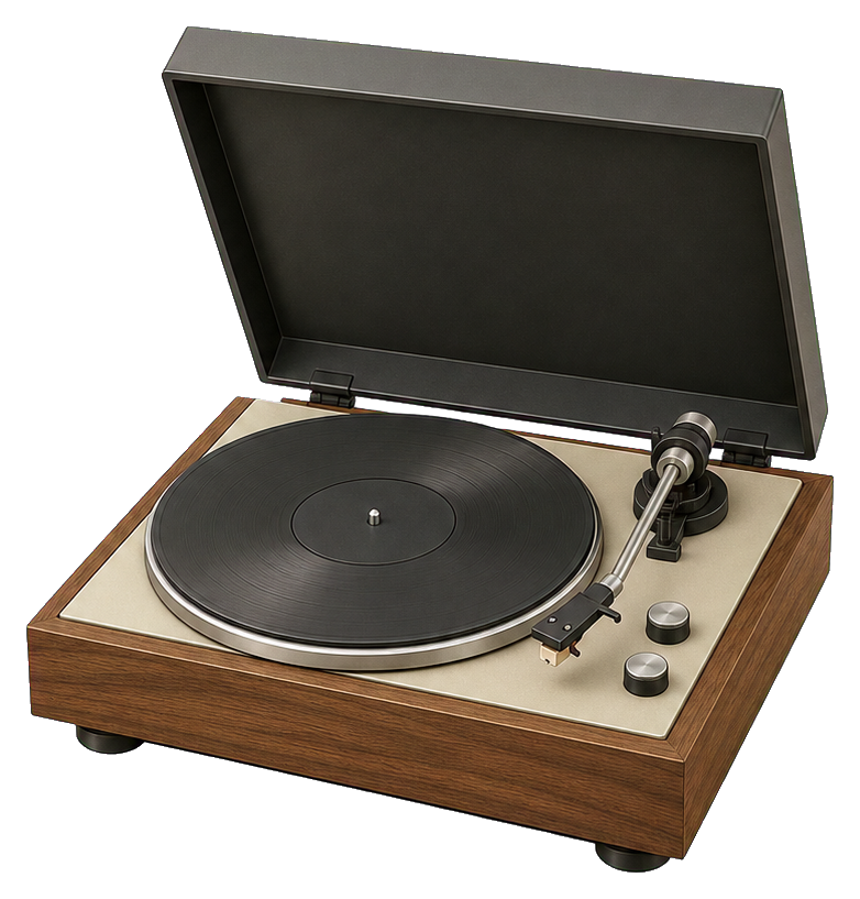 Preview for Retro Woodgrain Turntable Sticker