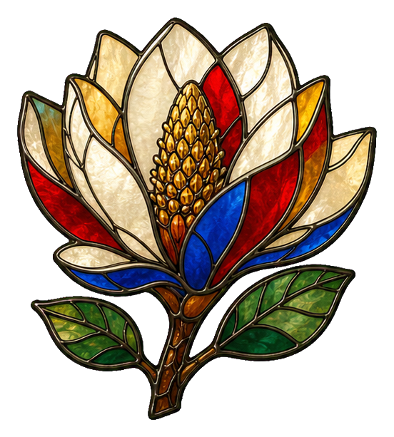 Preview for Stained Glass Magnolia Sprig Sticker