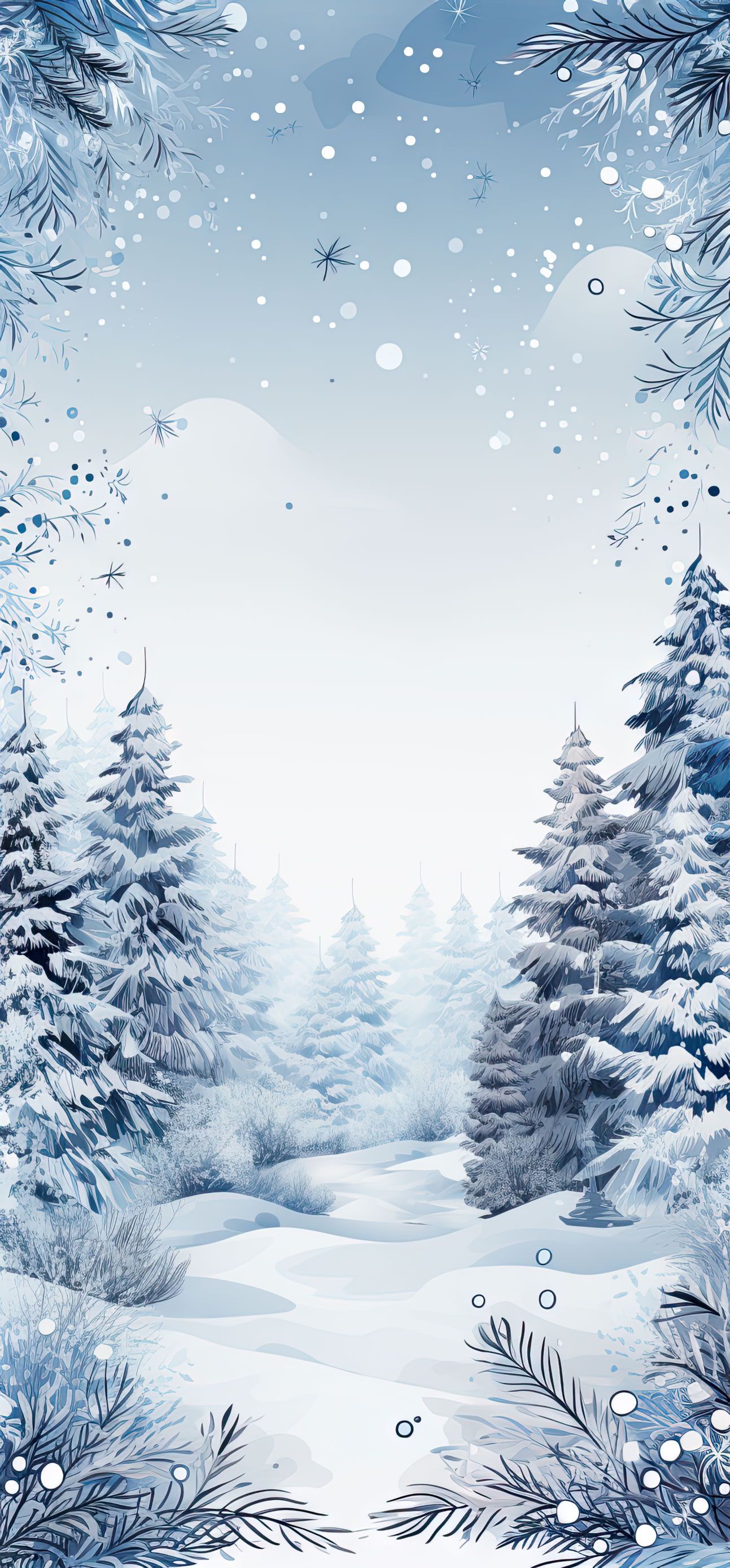 Preview for Winter-forest-scene-christmas-phone-background-8be68