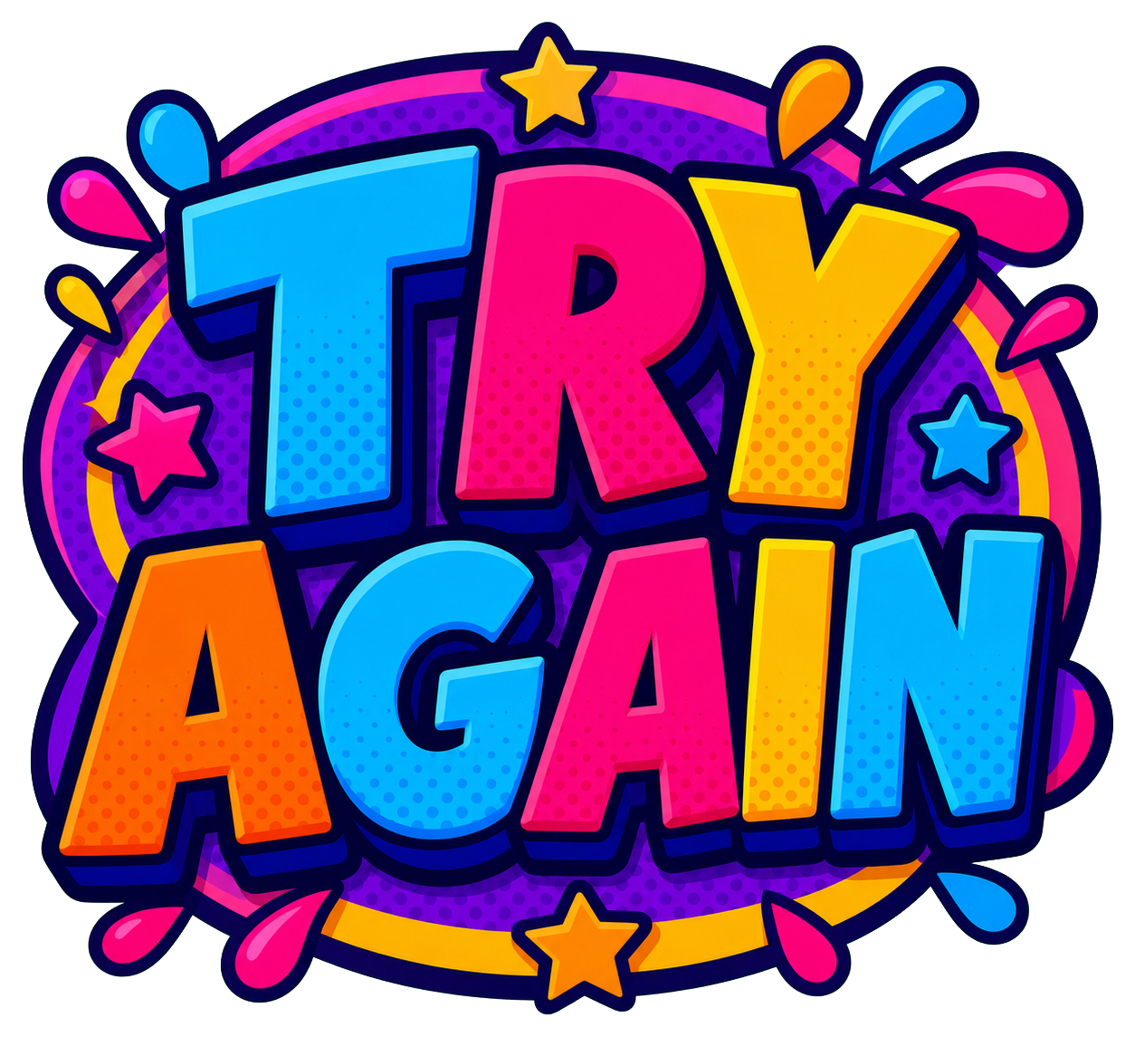Preview for Try Again Funny Text Sticker