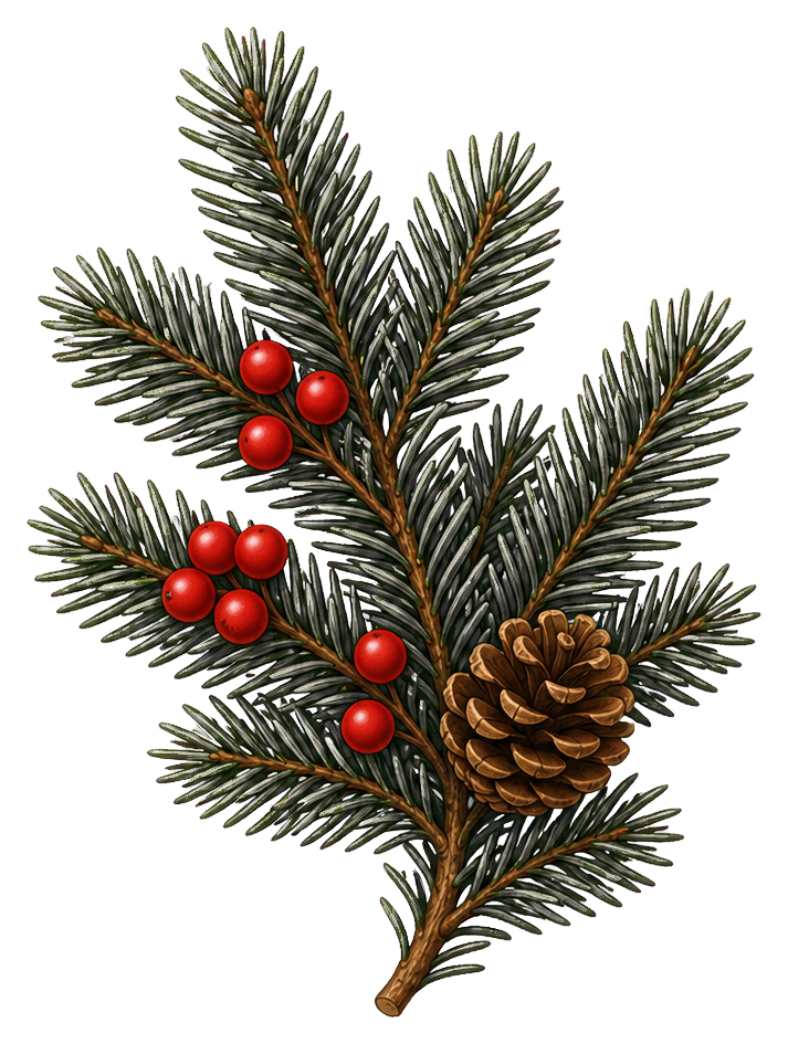 Preview for Evergreen Branch Christmas Sticker