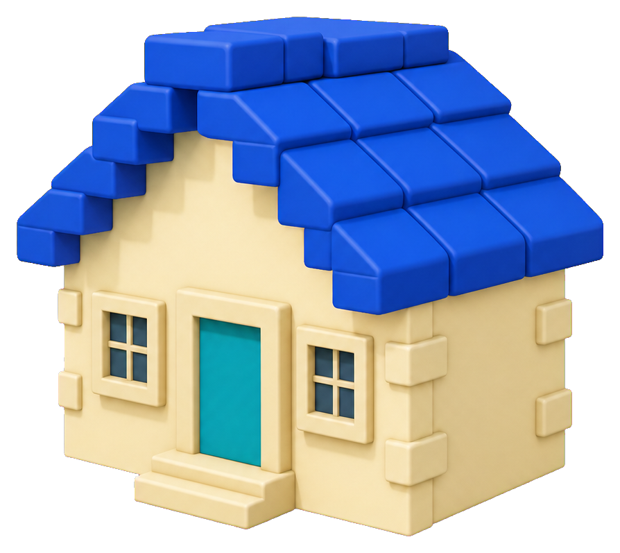 Preview for Blocky House Sticker Graphic
