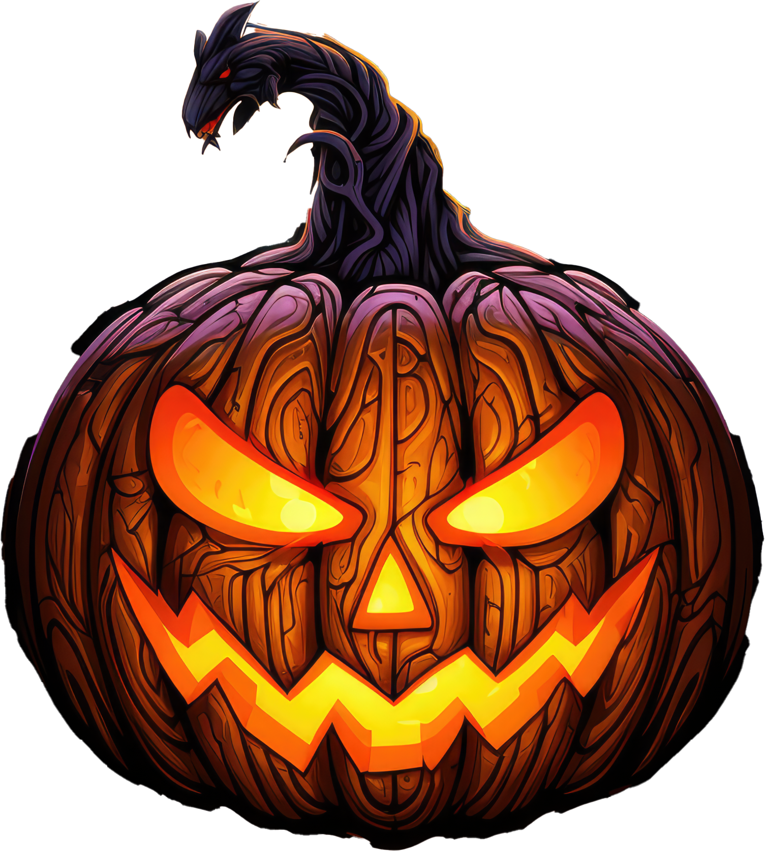 Preview for Halloween-jack-o-lantern-illustration-pumpkins-sticker-d6626