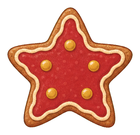 Preview for Cranberry New Year Star Cookie Sticker