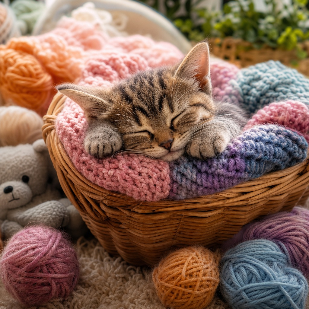 Preview for Sleeping Kitten Basket Background