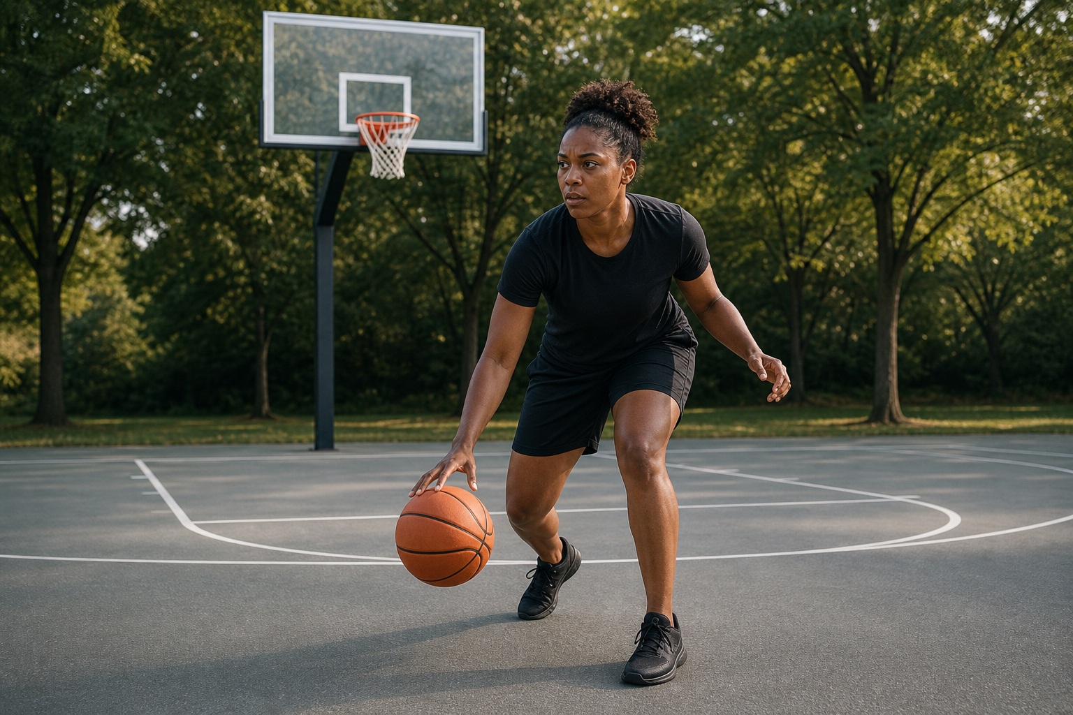 Preview for Outdoor Court Dribble Basketball Background