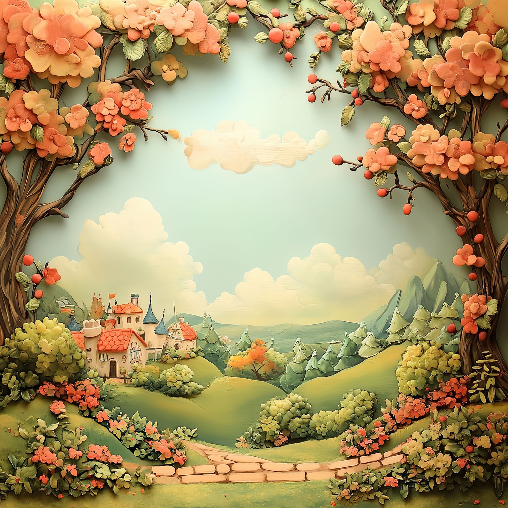 Preview for Whimsical-landscape-scene-nature-backdrop-background-76376