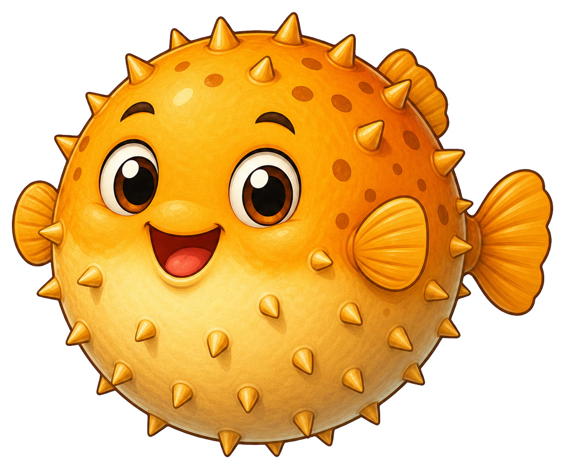 Preview for Pufferfish Sticker For Ocean Designs